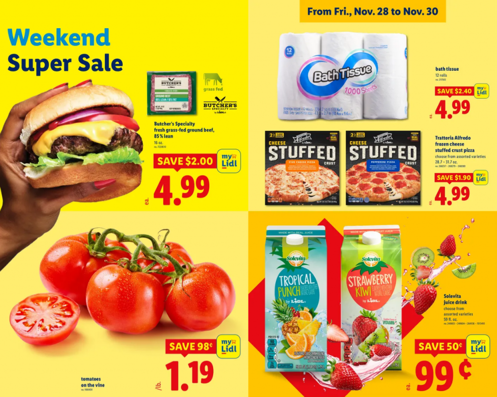 LIDL Angebote ab 28. November: Avocados für 55¢, Fleisch, Pizza, Getränke & Black-Friday-Deals