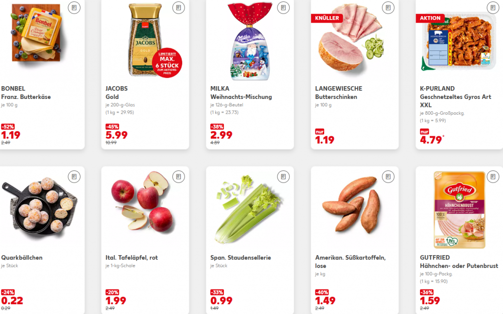 Kaufland Angebote 1.–3. Dezember: Große Rabattaktion mit bis zu 53 % auf Lebensmittel und Markenprodukte