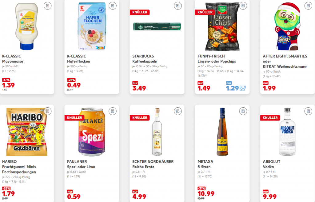 Kaufland Angebote 1.–3. Dezember: Große Rabattaktion mit bis zu 53 % auf Lebensmittel und Markenprodukte