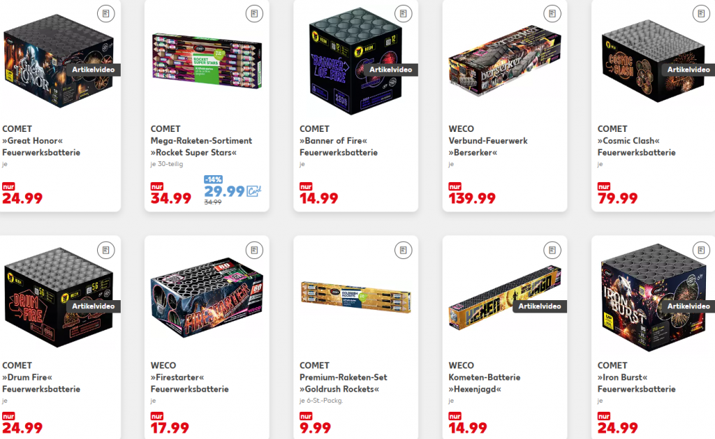 Silvester-Feuerwerk bei Kaufland: Angebote vom 29. bis 31. Dezember 2025 – Preise und Sortiment